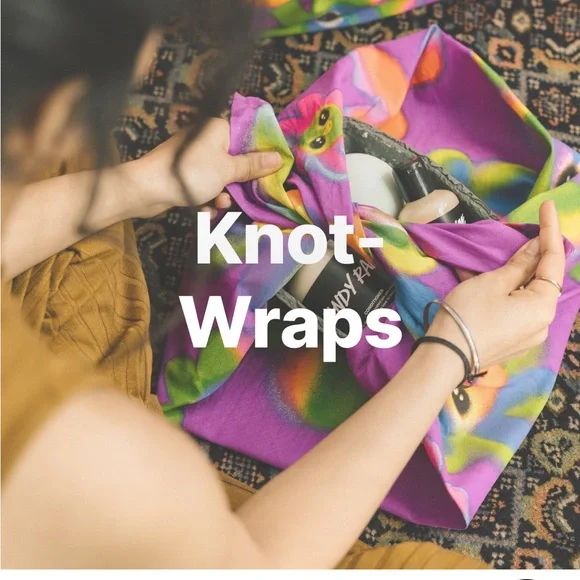 LUSH Life Knot Wrap scarf reusable wrapping floral Design purse scarf - Picture 5 of 11